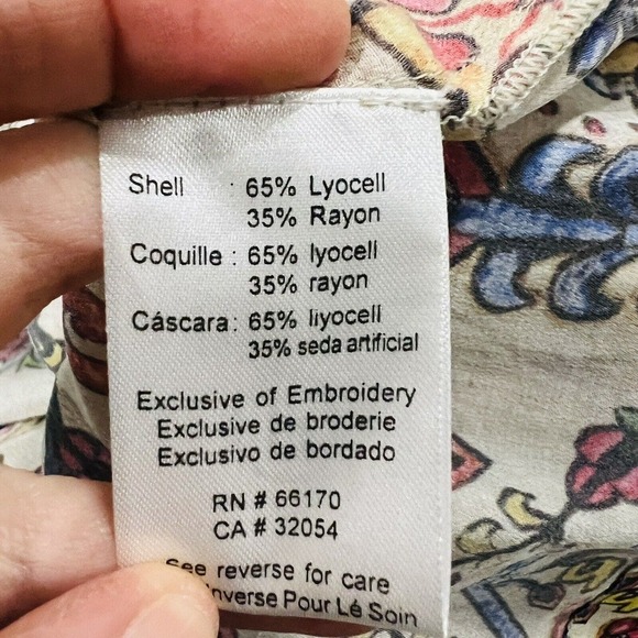 Anthropologie Vineet Bahl Embroidered Front Tie Boho Blouse Top Size Small - Picture 9 of 10